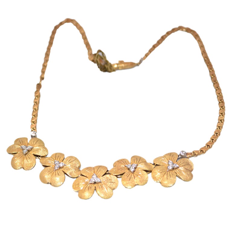 Buccellati five viola flower necklace at 1stdibs