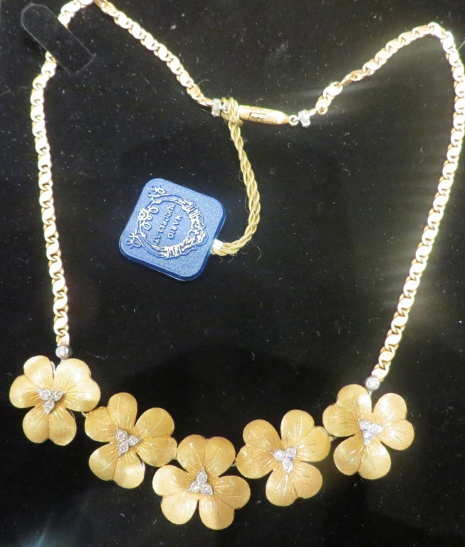 Buccellati five viola flower necklace at 1stdibs