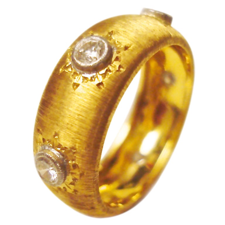 Buccellati Gold and Diamond Ring 6.5