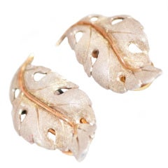 Mario Buccellati Baroque leaf earclips