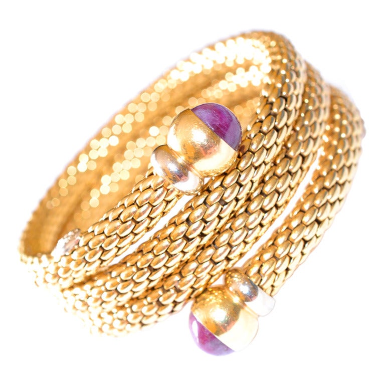 Gold wrap around bracelet at 1stdibs