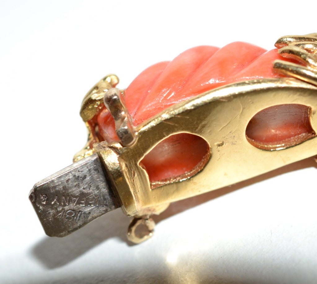 Tiffany & Co  Coral , Gold and Diamond bracelet In Excellent Condition In New Orleans, LA