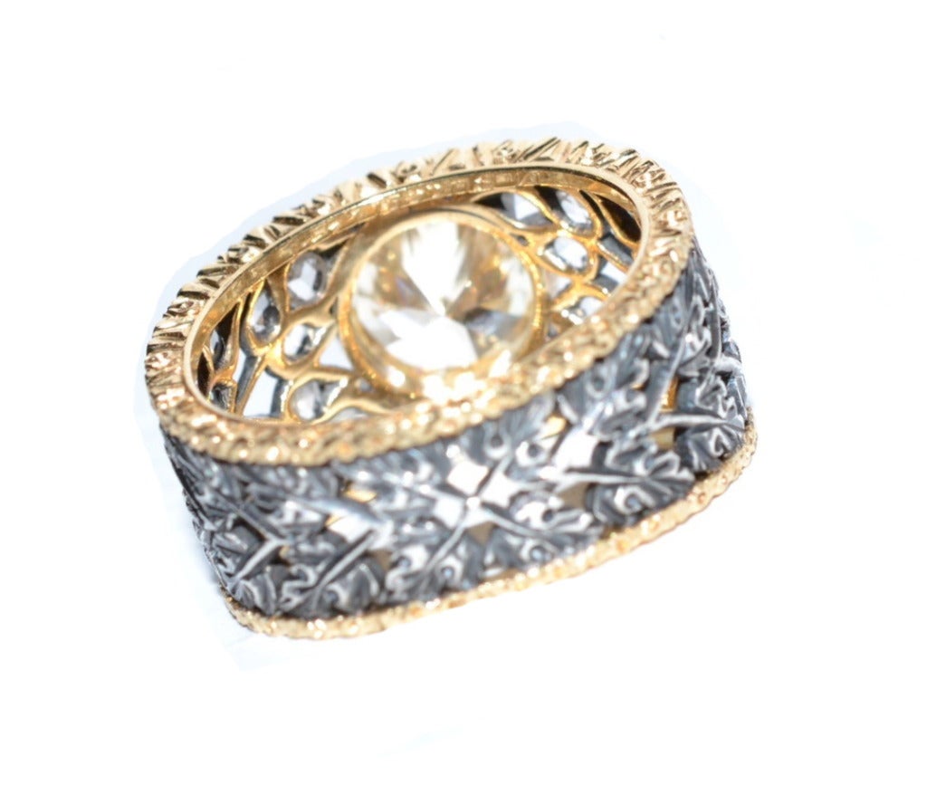 Mario Buccellati Diamond Gold Ring In Excellent Condition In New Orleans, LA