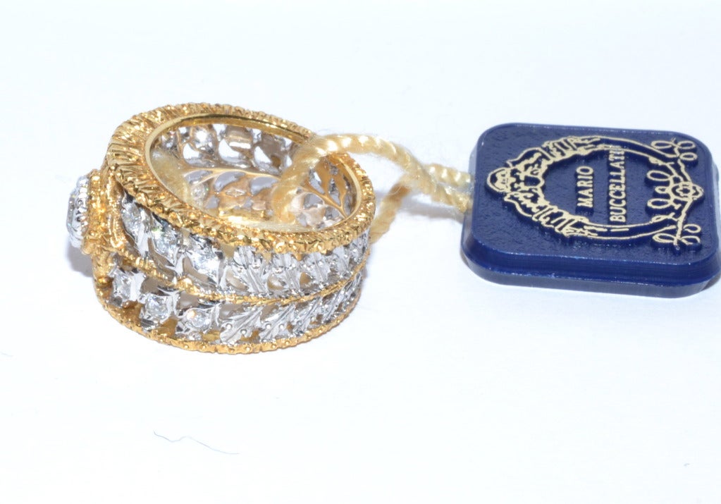 Mario Buccellati Gold and Diamond ring sz 6.5 In Excellent Condition In New Orleans, LA
