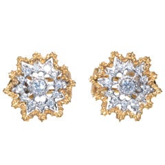 Mario Buccellati Gold and Diamond star earclips