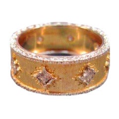 Mario Buccellati Diamond Yellow Gold Band Ring 5