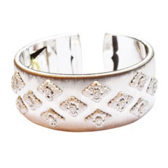 Mario Buccellati Diamond White Gold Cuff Bracelet