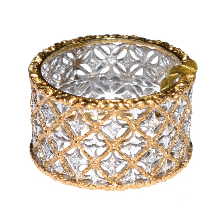 M. Buccellati Diamond Gold Band Ring