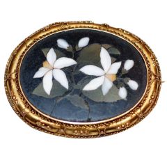 Pietra Dura Pin with Gold Frame