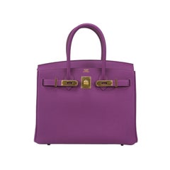 Birkin 30 on Togo Leather and Gold Hardware, New Purple 2014
