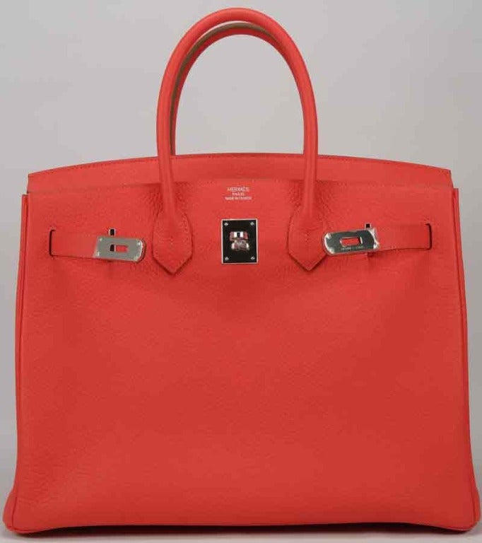 Hermes handbag
Birkin size 35 , Taurillon Clemence leather and palladium hardware
Pink Jaipur
Purchased on March 2014
Original Invoice and packaging
Shipment and Insurance Included 
100%  Safe 
    1. Sold by company with invoice,
    2.