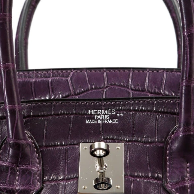 Hermes Matte Alligator Birkin 35 Amethyst Purple PHW – Sacdelux