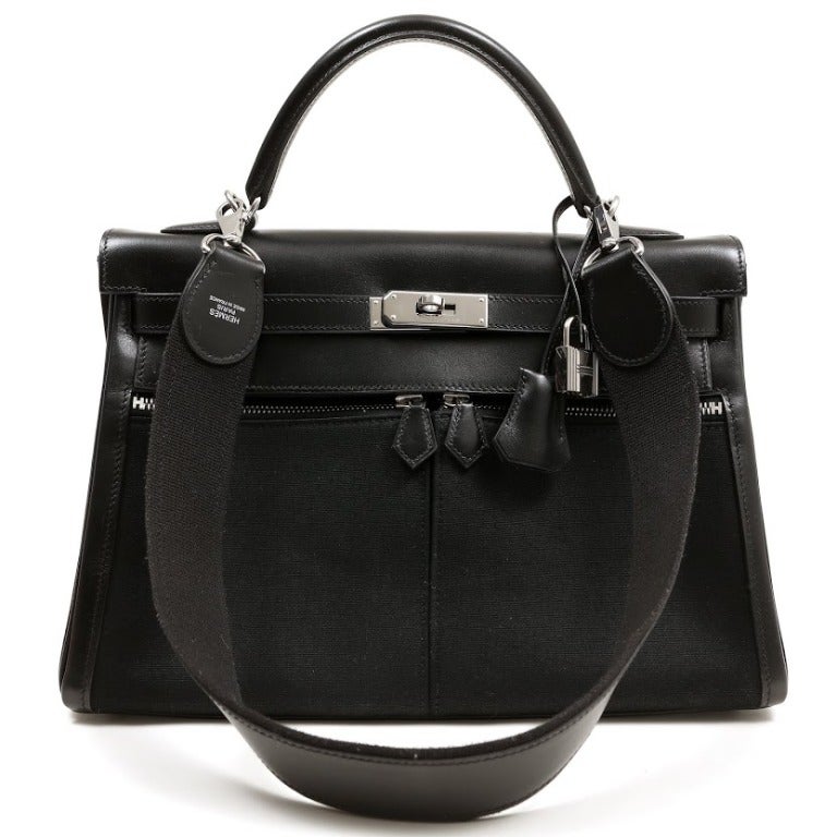 Hermes Black Kelly Lakis Bag In Excellent Condition In Malibu, CA