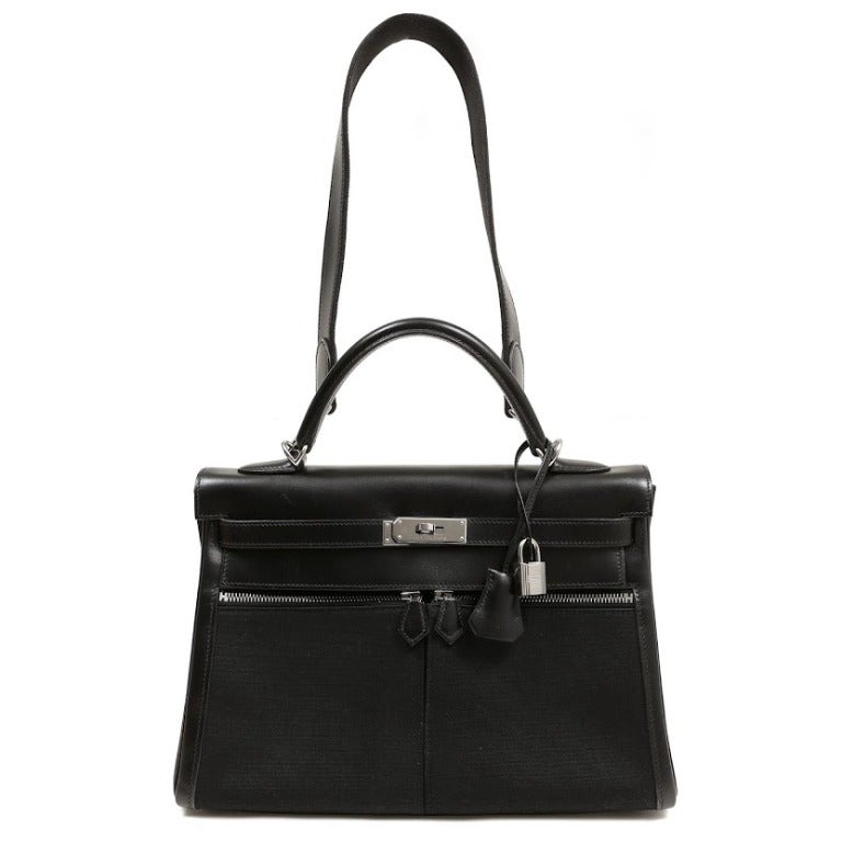 hermes hermes kelly lakis tote bag black