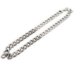 Very Heavy Italian Sterling Silver Link Rope Necklace