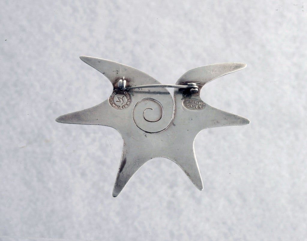 Spratling Sterling Silver Starfish Motif Brooch - Pin In Excellent Condition For Sale In New York, NY