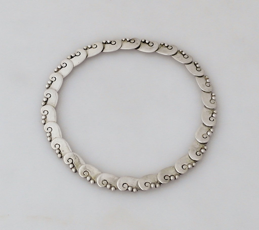 Hector Aguilar Taxco Sterling Silver Choker Necklace 1949 For Sale 1