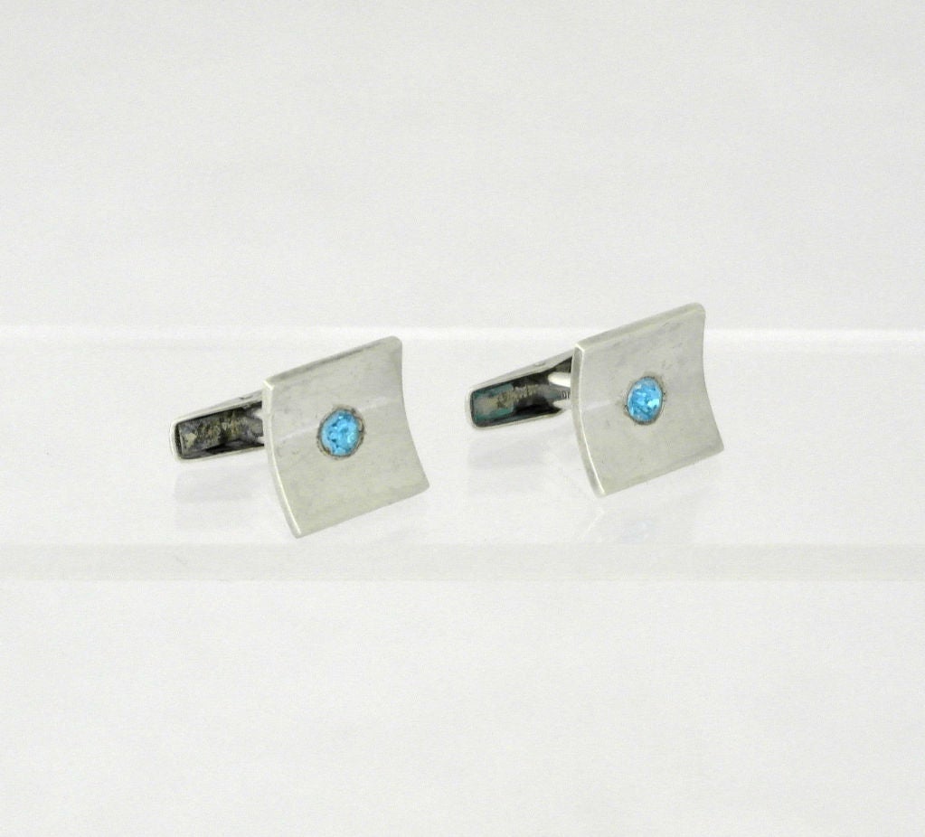 Allan Adler Sterling Silver Cufflinks