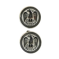 Allan Adler Sterling Silver Eagle Motif Cufflinks