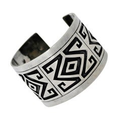 Vintage Bernice Goodspeed Taxco Sterling Silver Cuff Bracelet