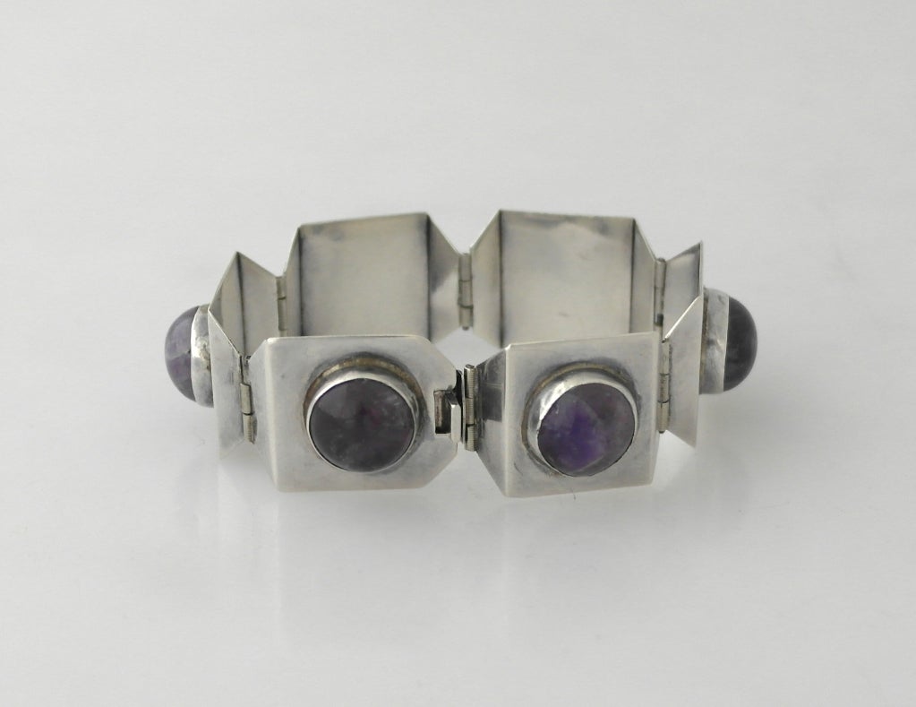Taxco Amethyst-Sterlingsilber-Armband Damen im Angebot