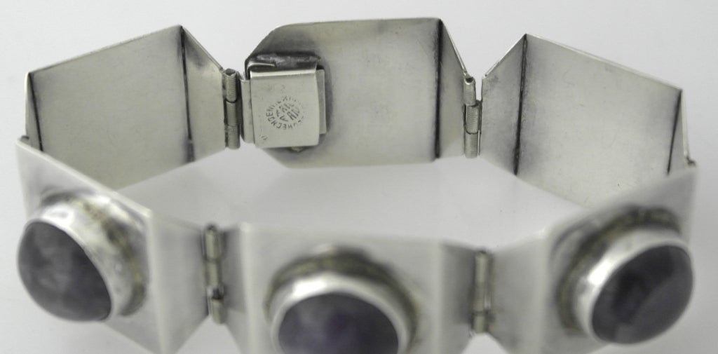 Taxco Amethyst-Sterlingsilber-Armband im Angebot 1