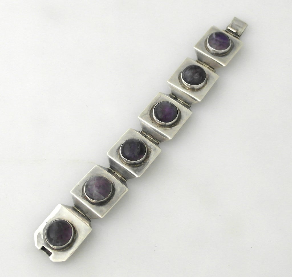 Taxco Amethyst-Sterlingsilber-Armband im Angebot 2