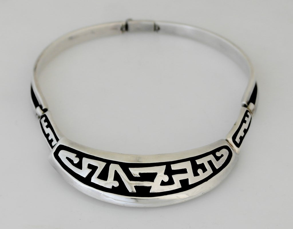 Being offered is a circa 1967 sterling silver necklace by Salvador Teran of Taxco, Mexico.