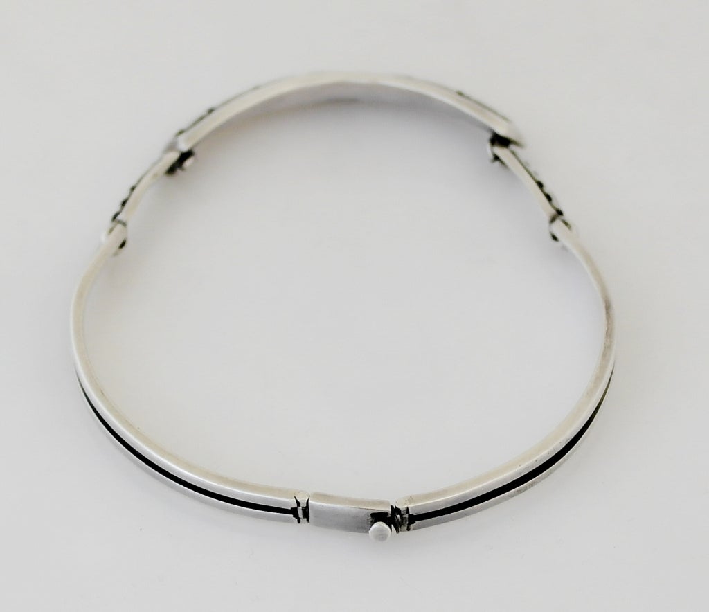 Salvador Teran Sterling Silver Modernist Necklace For Sale 1