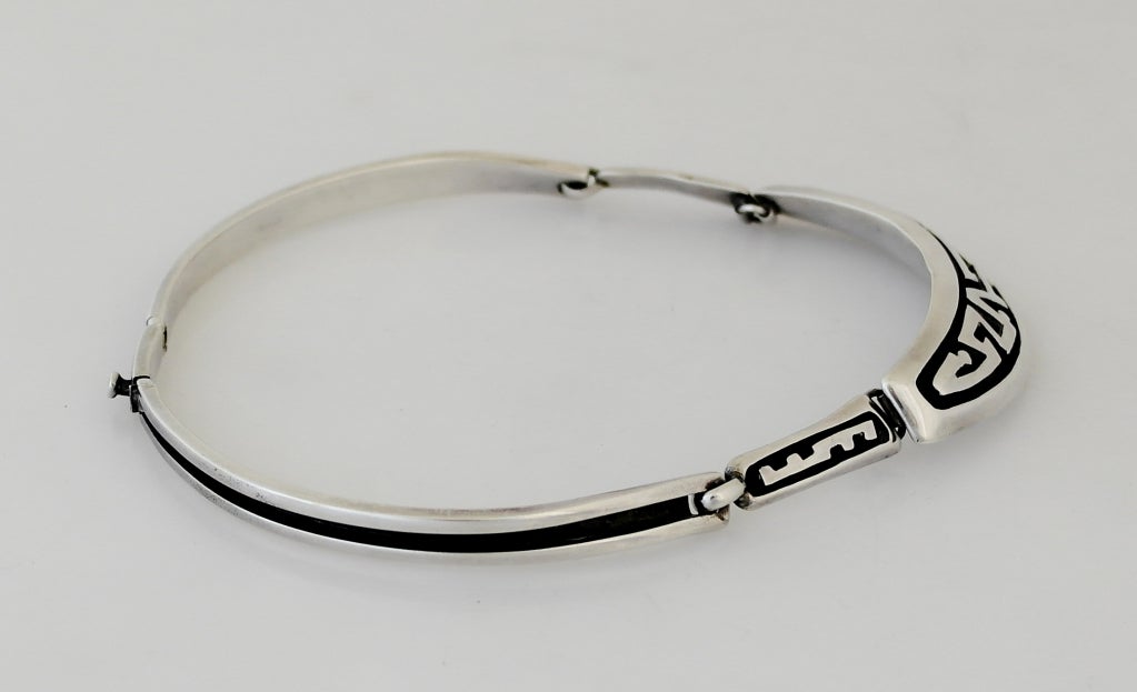 Salvador Teran Sterling Silver Modernist Necklace For Sale 2