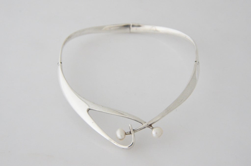 Sigi Pineda Necklace Taxco Sterling Silver Pearl 1960