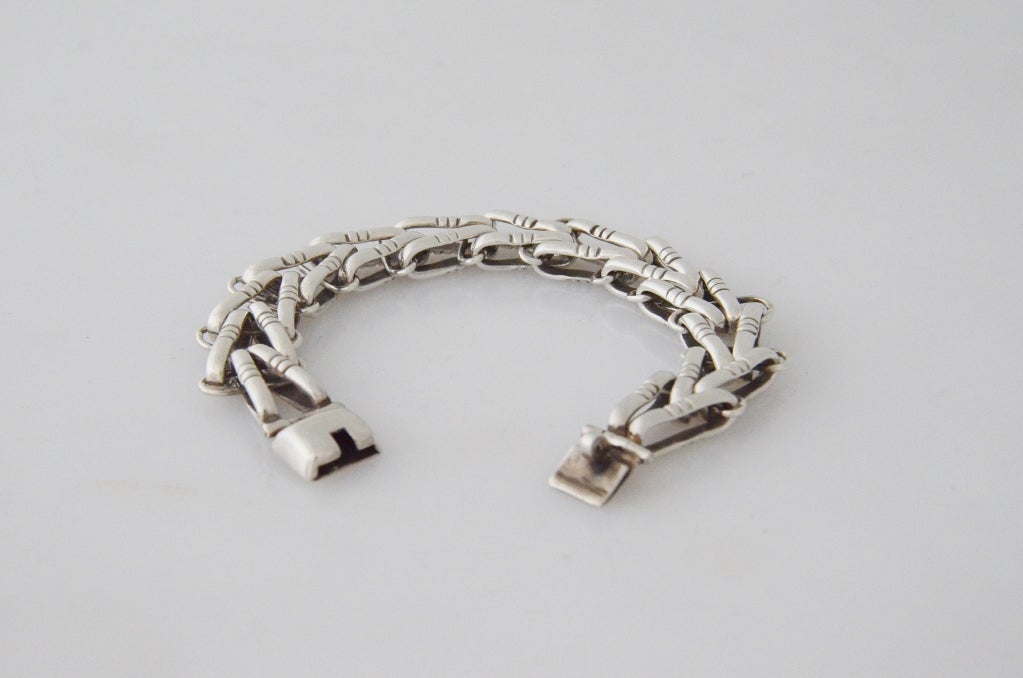 Hector Aguilar Sterling Silver Bracelet 1950 In Excellent Condition In New York, NY