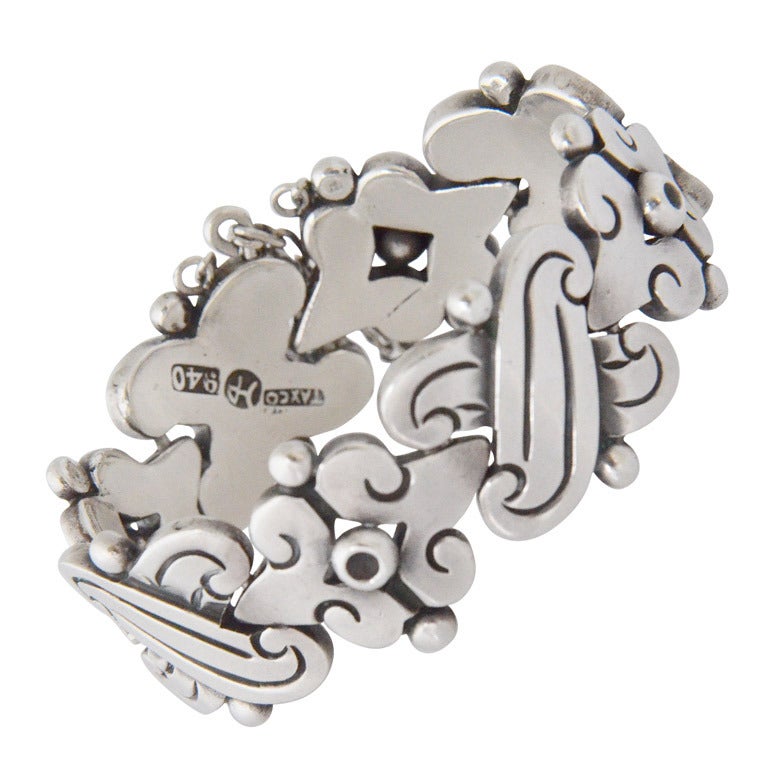 Hector Aguilar .940 Silver Fertility Bracelet Taxco