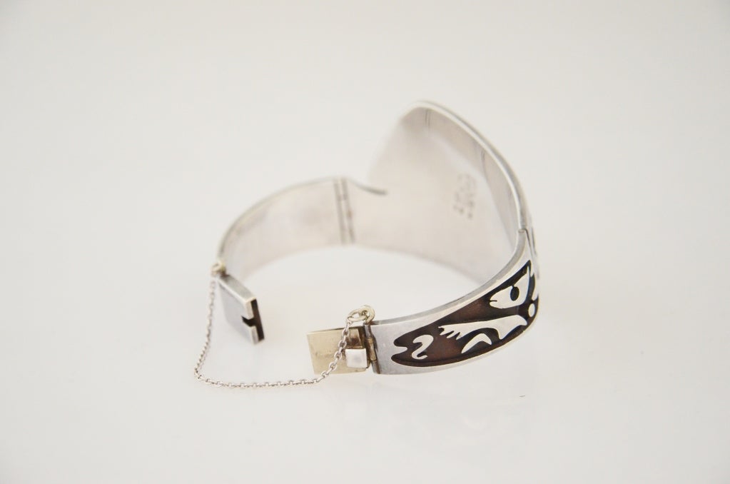 Women's Salvador Teran Sterling Silver Bracelet 1950 For Sale