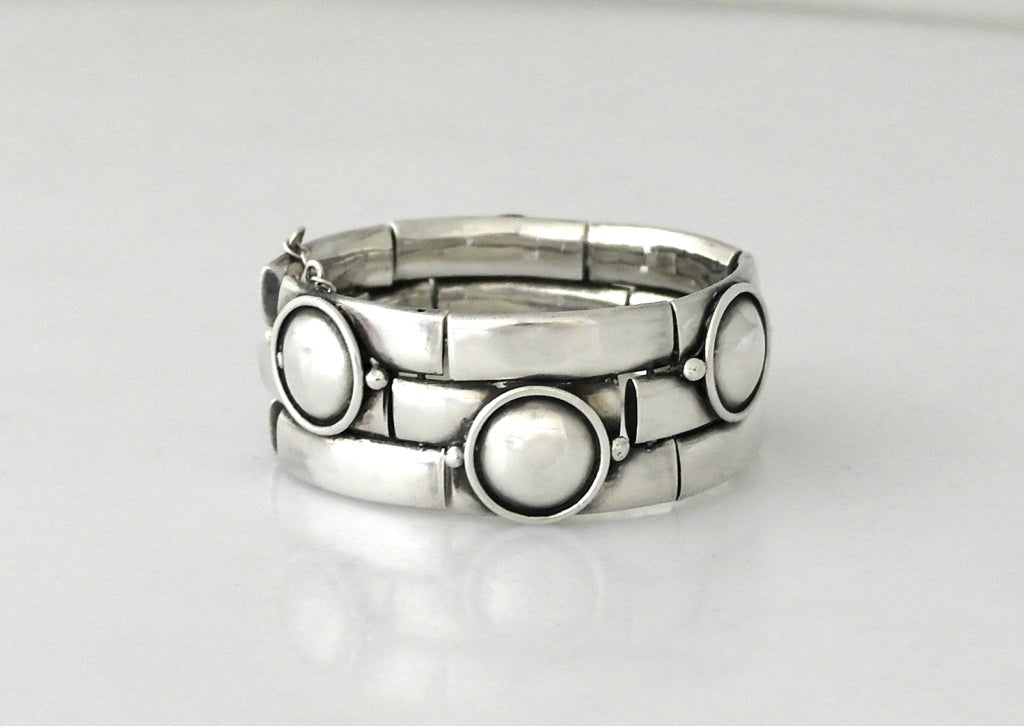 Spratling Sterling Silver Modernist Bracelet In Excellent Condition In New York, NY