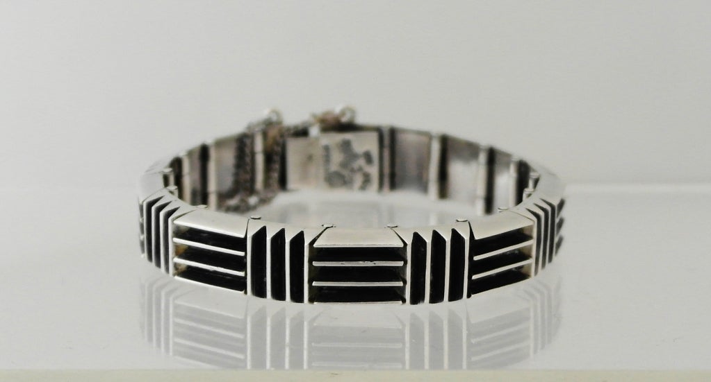 Antonio Pineda .970 Silver Modernist Bracelet In Excellent Condition In New York, NY
