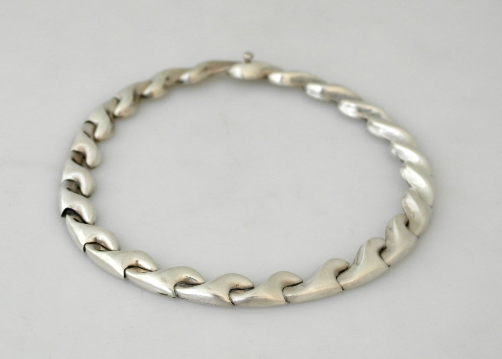 Antonio Pineda .970 Silver Choker Necklace In Excellent Condition For Sale In New York, NY