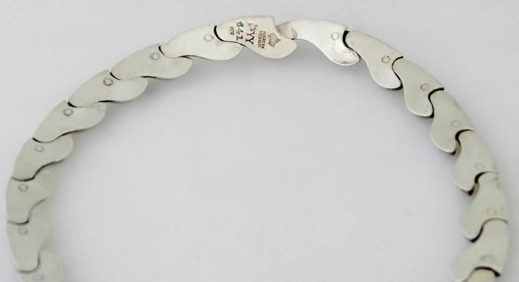 Antonio Pineda .970 Silver Choker Necklace For Sale 1