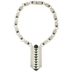 Spratling Azur Malachite Sterling Silver Necklace