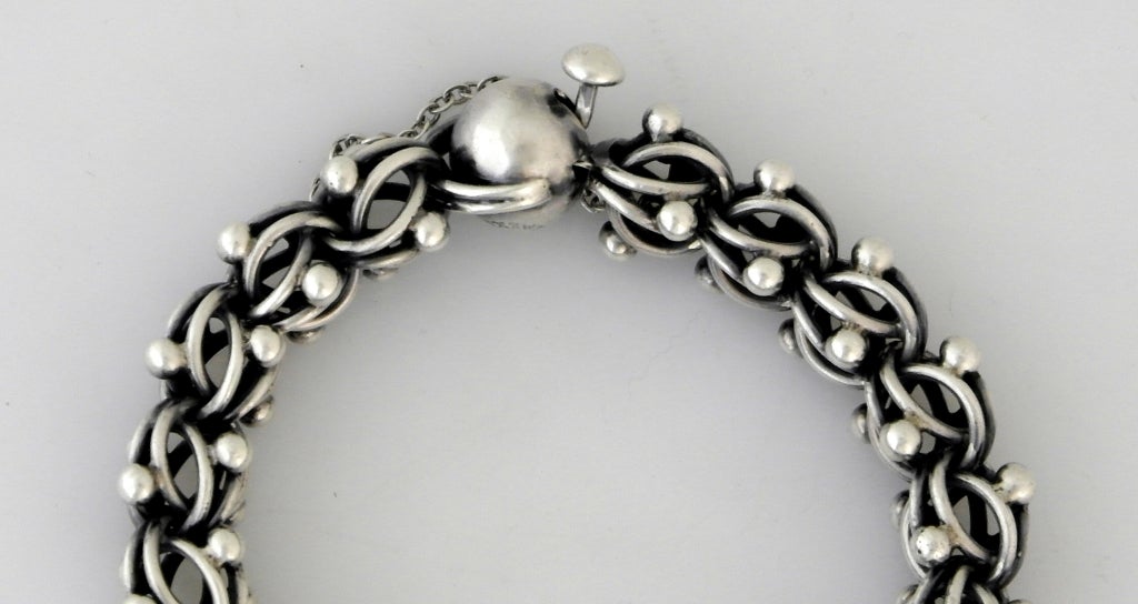 Women's Antonio Pineda .970 Silver DNA Motif Link Bracelet