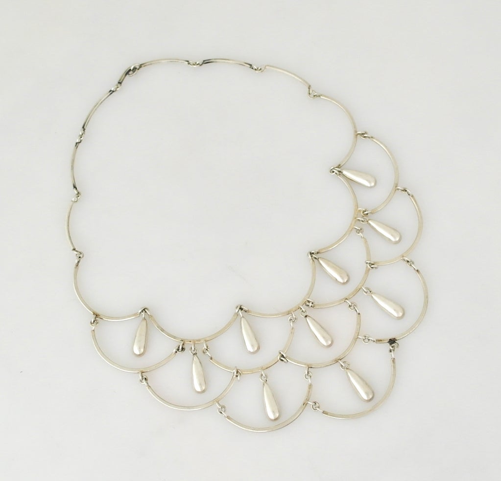 Women's Antonio Pineda .980 Silver Modernist Necklace For Sale