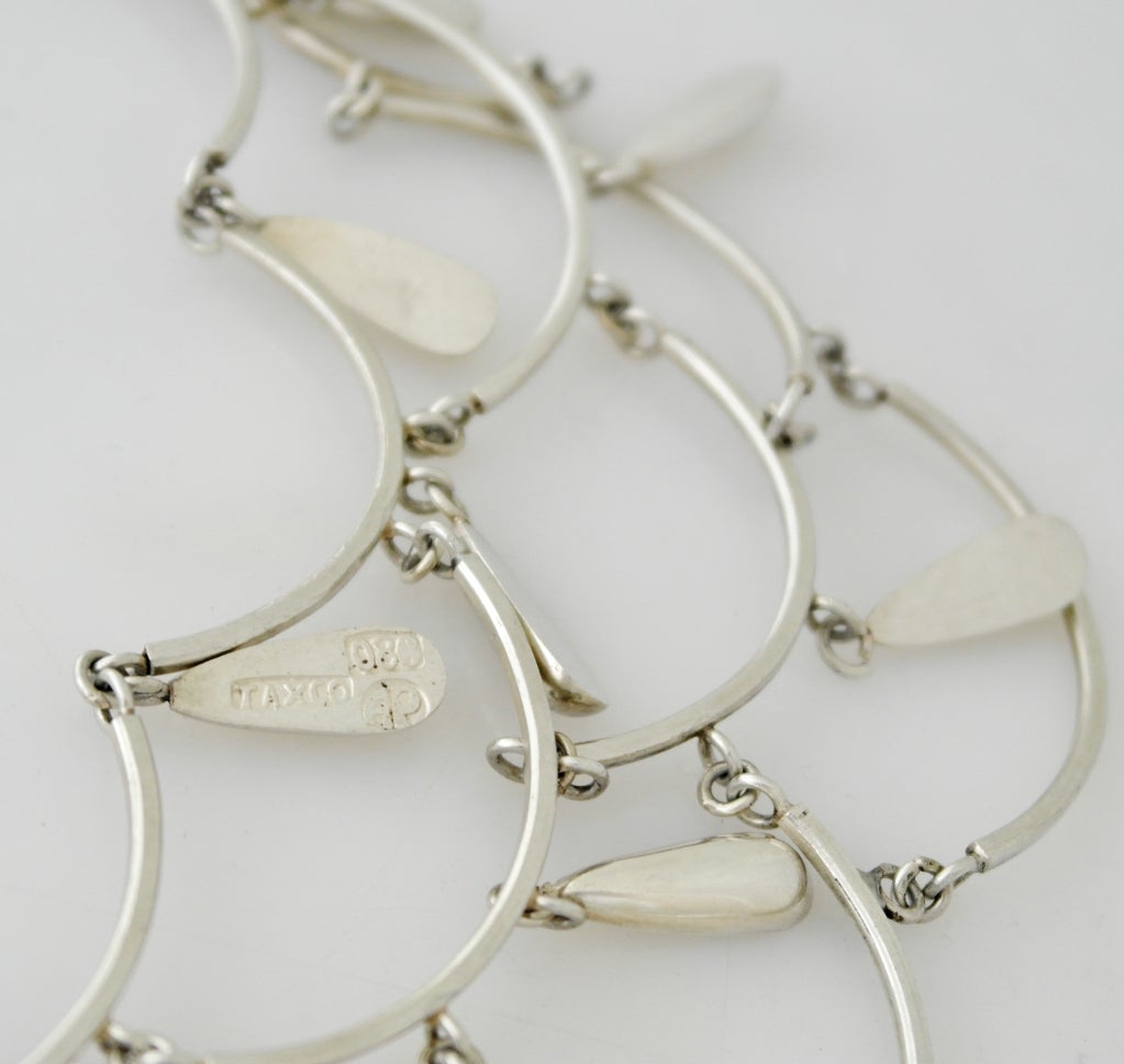 Antonio Pineda .980 Silver Modernist Necklace For Sale 2