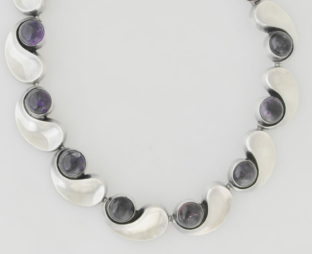 Women's Antonio Pineda .970 Silver Modernist Necklace For Sale