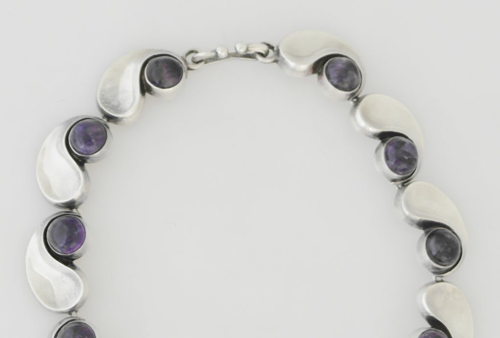 Antonio Pineda .970 Silver Modernist Necklace For Sale 1
