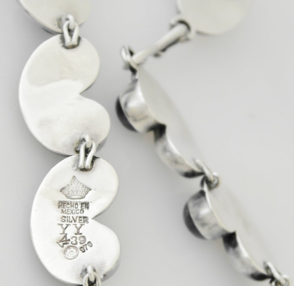 Antonio Pineda .970 Silver Modernist Necklace For Sale 3