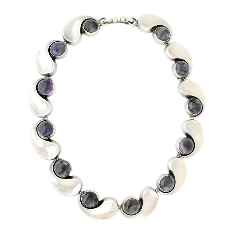 Antonio Pineda .970 Silver Modernist Necklace For Sale