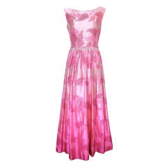 Pink Silk Brocade Gown
