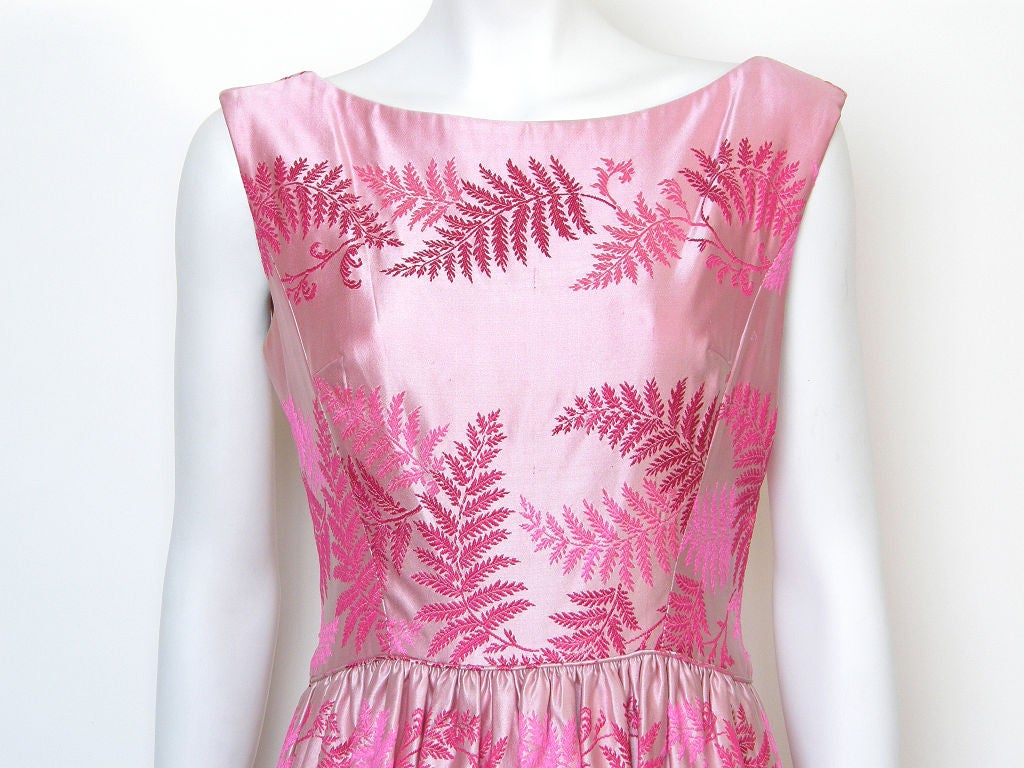 Women's Pink Silk Brocade Gown
