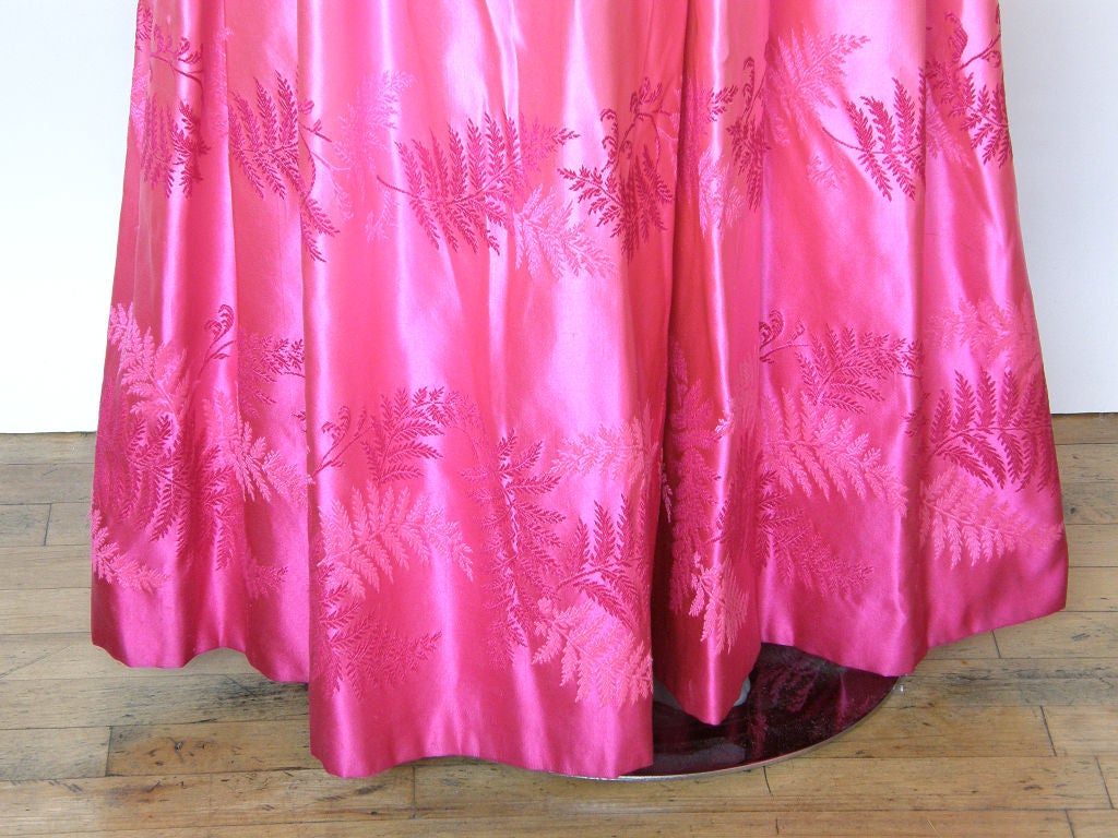 Pink Silk Brocade Gown 1