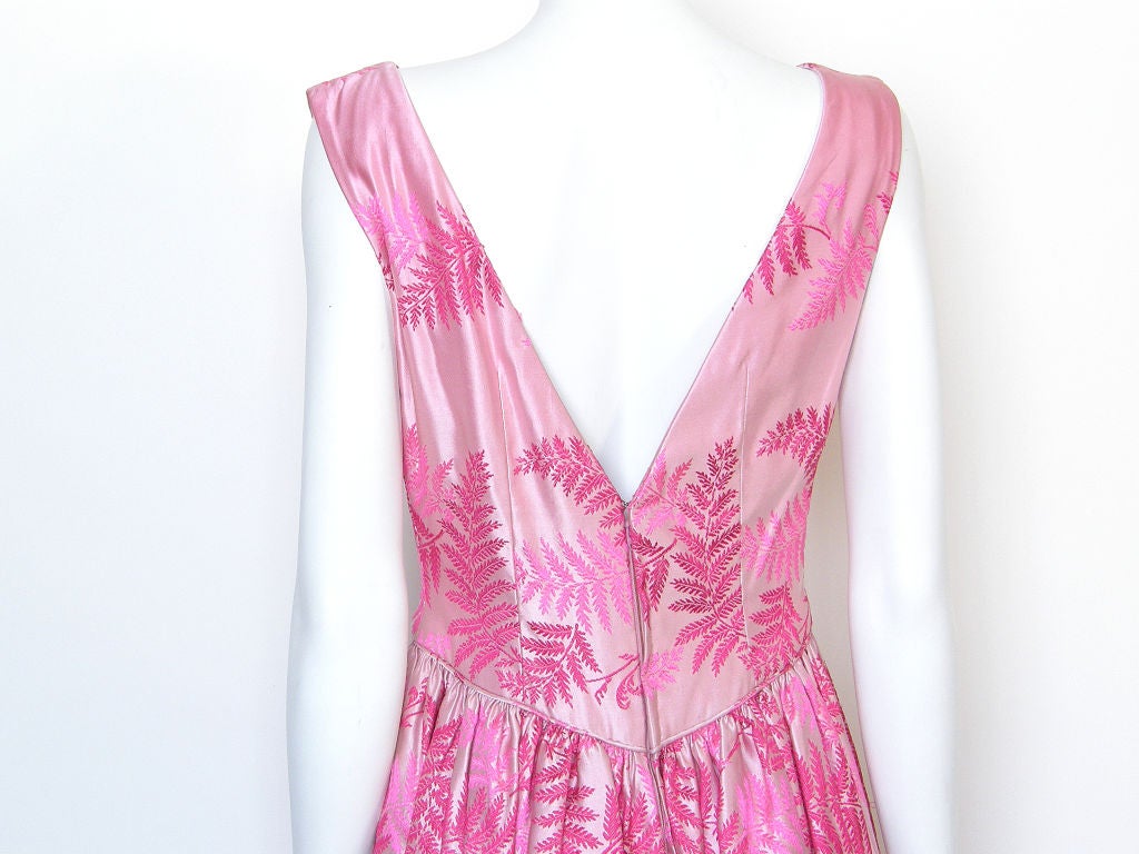 Pink Silk Brocade Gown 2